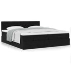 Ottoman bed with mattresses 160x200cm velvet black