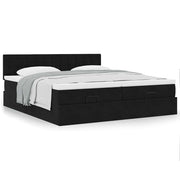 Ottomaans bed 160x200 cm fluweel zwart