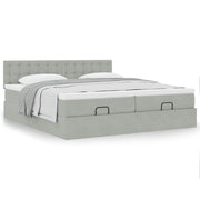 Ottoman bed 180x200 cm lichtgrijs fluweel