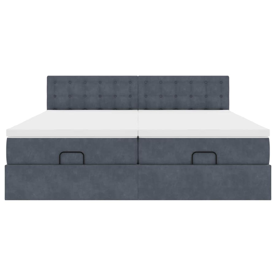 Ottoman bed met matrassen 180x200cm fluweel donkergrijs