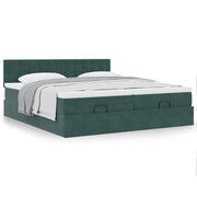 Ottomaans bed 180x200 cm fluweel donkergroen met opbergruimte