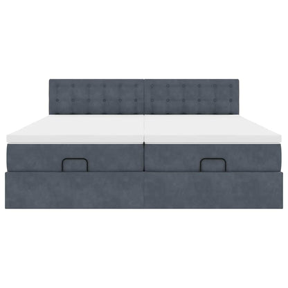 Ottoman bed met matrassen 200x200cm fluweel donkergrijs