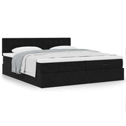 Ottoman bed 200x200 cm fluweel zwart