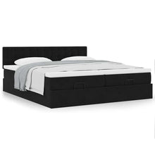 Ottoman bed met matrassen 200x200cm fluweel zwart
