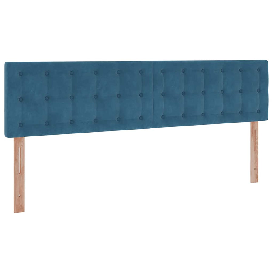 Ottoman bed met matrassen 200x200cm fluweel donkerblauw