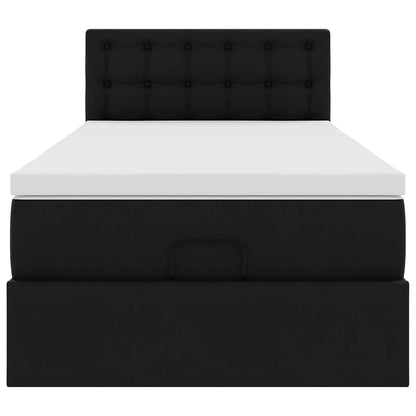 Ottoman bed met matrassen en LED's 80x200cm kunstleer zwart