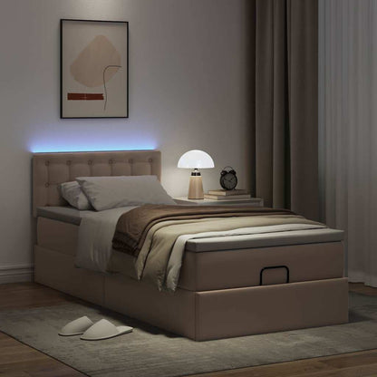 Ottoman bed met matrassen en LED's 80x200 cm kunstleer