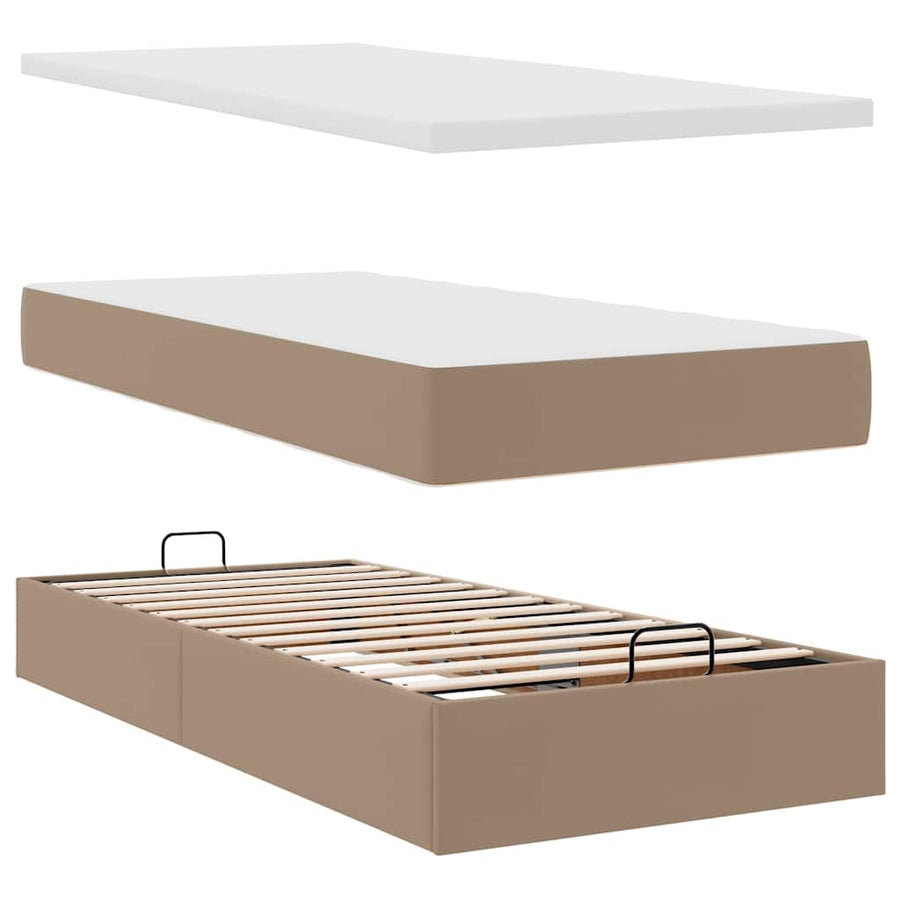 Ottoman bed met matrassen en LED's 80x200 cm kunstleer