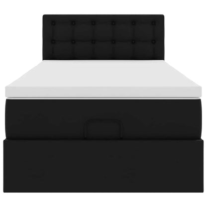 Ottoman bed met matrassen en LED's 90x190 cm kunstleer zwart
