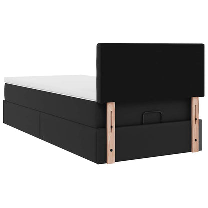 Ottoman bed met matrassen en LED's 90x190 cm kunstleer zwart