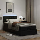 Ottoman bed with mattresses and LEDs 90x190 cm artificial leather black