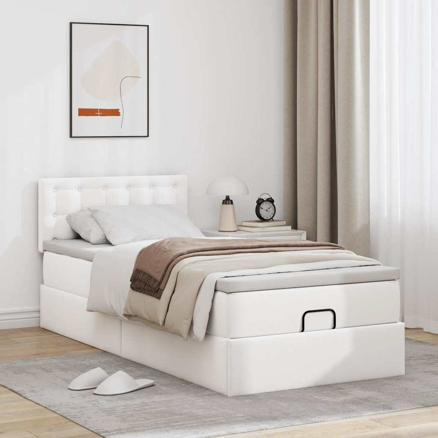 Ottoman bed met matrassen en LED's 90x190cm kunstleer