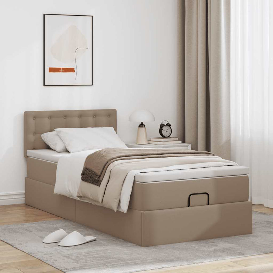 Ottoman bed met matrassen en LED's 90x190cm kunstleer