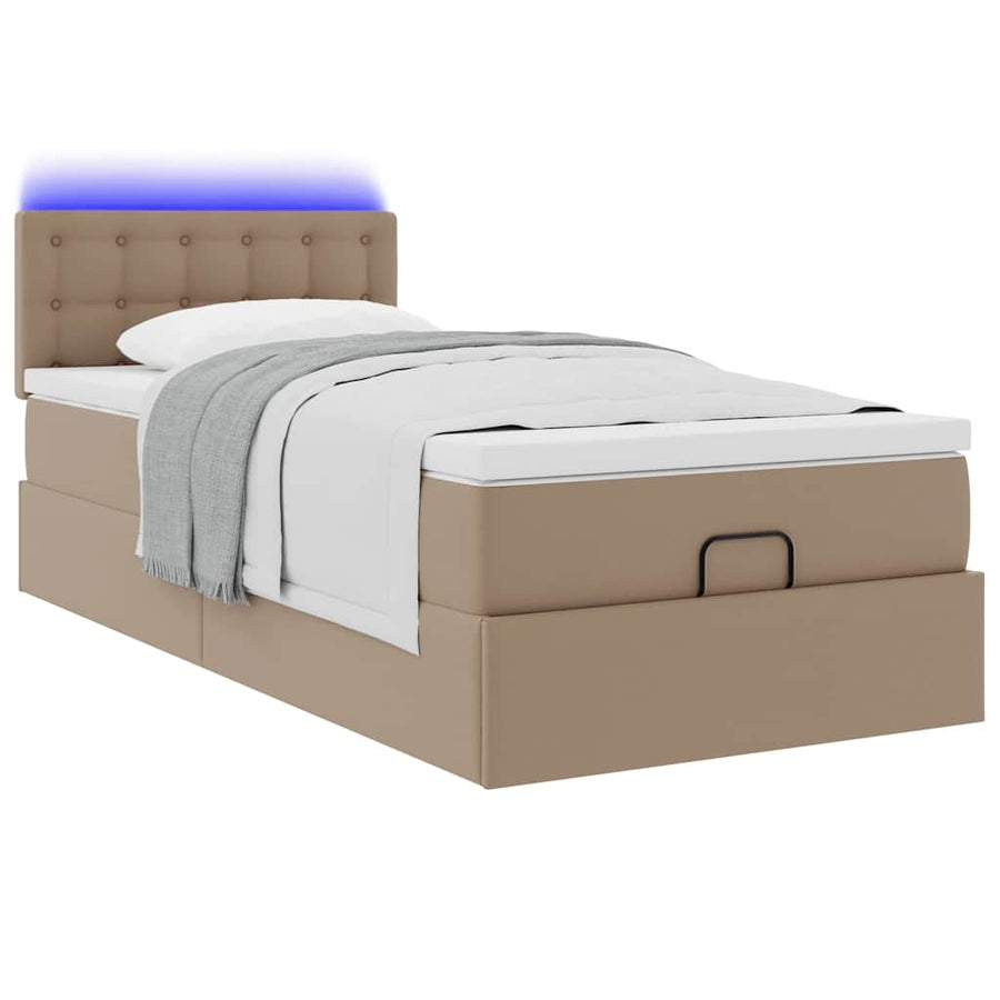 Ottoman bed met matrassen en LED's 90x190cm kunstleer
