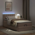 Ottoman bed with mattresses and LEDs 90x190cm faux leather