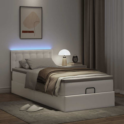 Ottoman bed met matrassen en LED's 90x200cm kunstleer