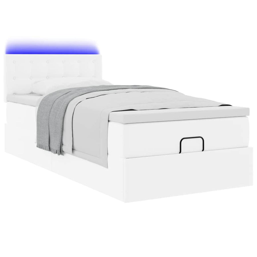 Ottoman bed met matrassen en LED's 100x200cm kunstleer