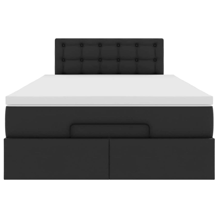 Ottoman bed met matrassen en LED's 120x190 cm kunstleer zwart