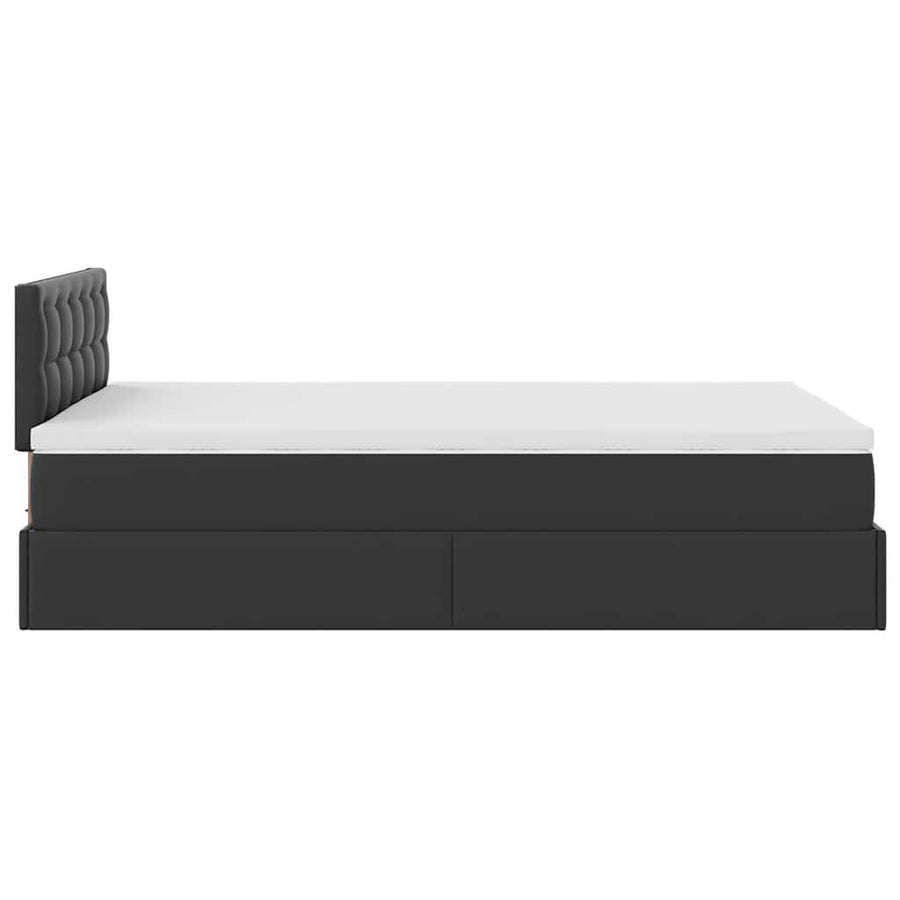 Ottoman bed met matrassen en LED's 120x190 cm kunstleer zwart