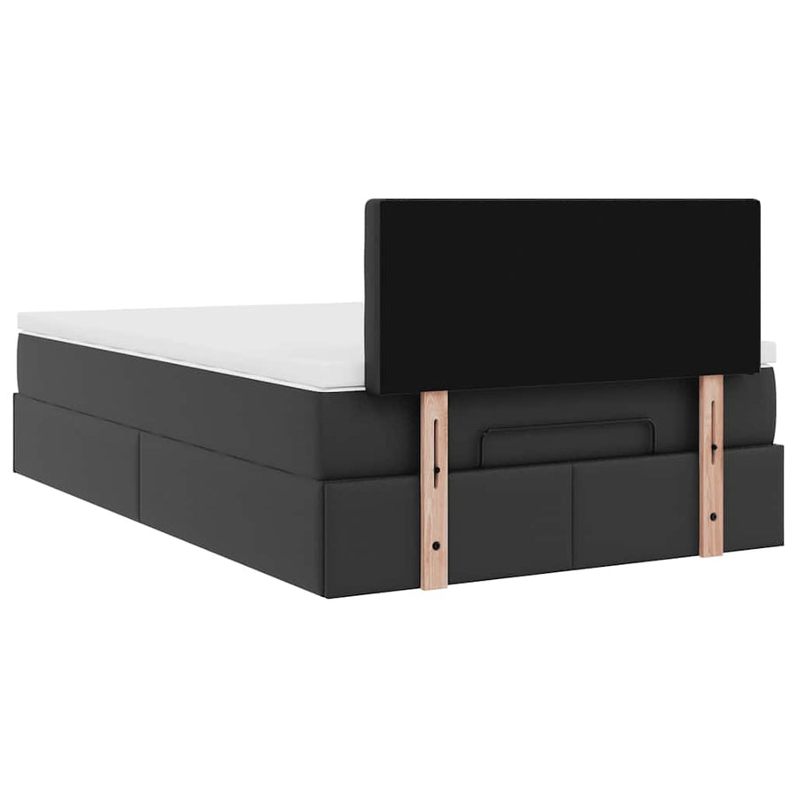 Ottoman bed met matrassen en LED's 120x190 cm kunstleer zwart