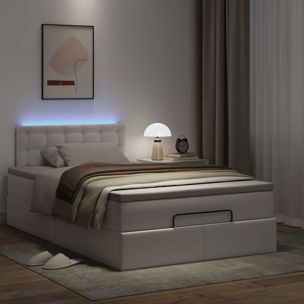 Ottoman bed met matrassen en LED's 120x190cm kunstleer