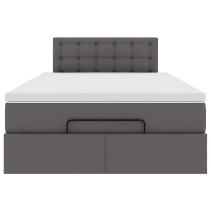 Ottoman bed met matrassen en LED's 120x190 cm kunstleer grijs