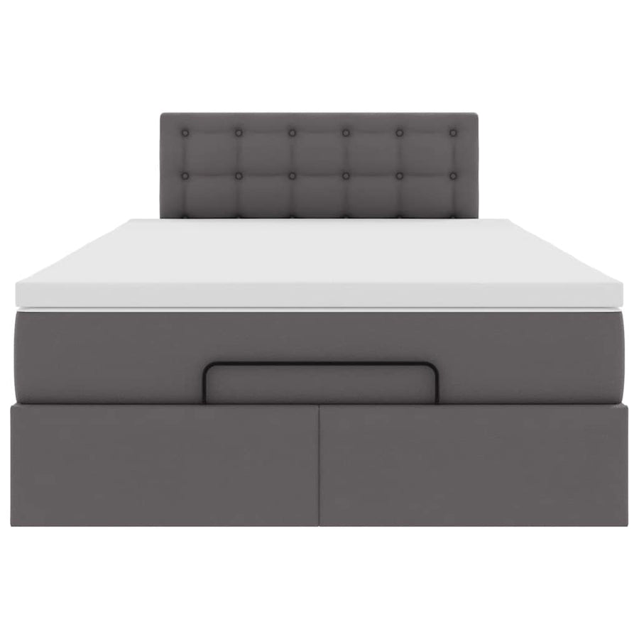 Ottoman bed met matrassen en LED's 120x190 cm kunstleer grijs