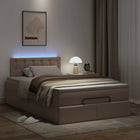 Bed pouffe with mattresses and LEDs 120x190cm artificial leather