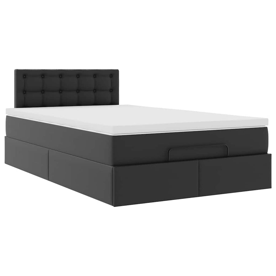 Ottoman bed met matrassen en LED's 120x200cm kunstleer zwart