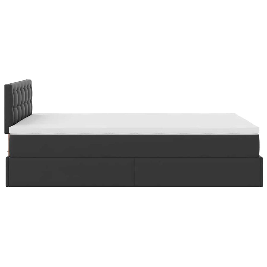 Ottoman bed met matrassen en LED's 120x200cm kunstleer zwart