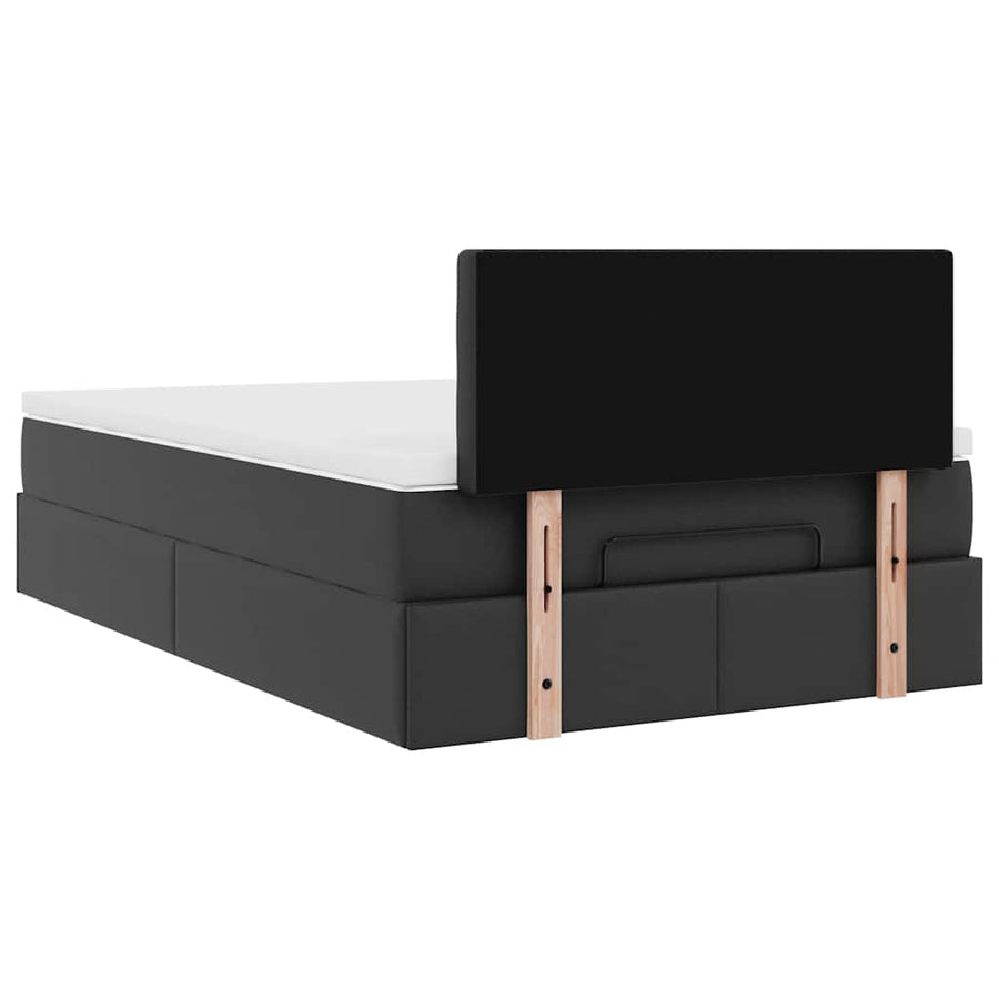 Ottoman bed met matrassen en LED's 120x200cm kunstleer zwart