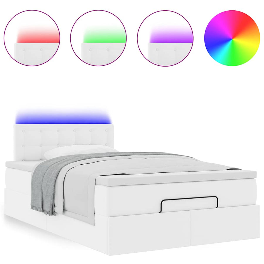 Ottoman bed met matrassen en LED's 120x200cm kunstleer