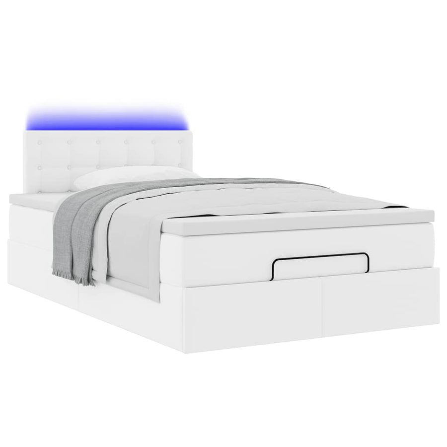 Ottoman bed met matrassen en LED's 120x200cm kunstleer