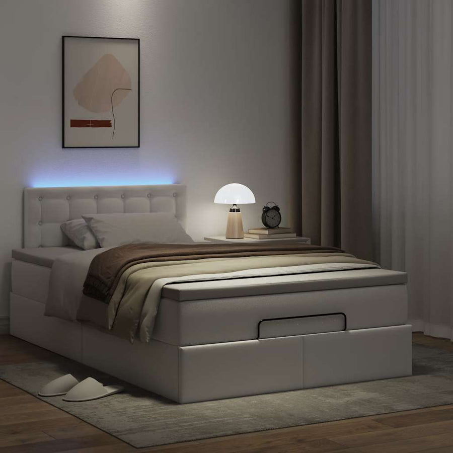 Ottoman bed met matrassen en LED's 120x200cm kunstleer