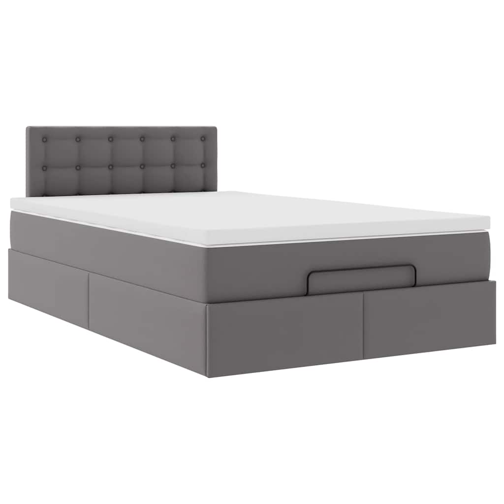 Ottoman bed met matrassen en LED's 120x200cm kunstleer grijs