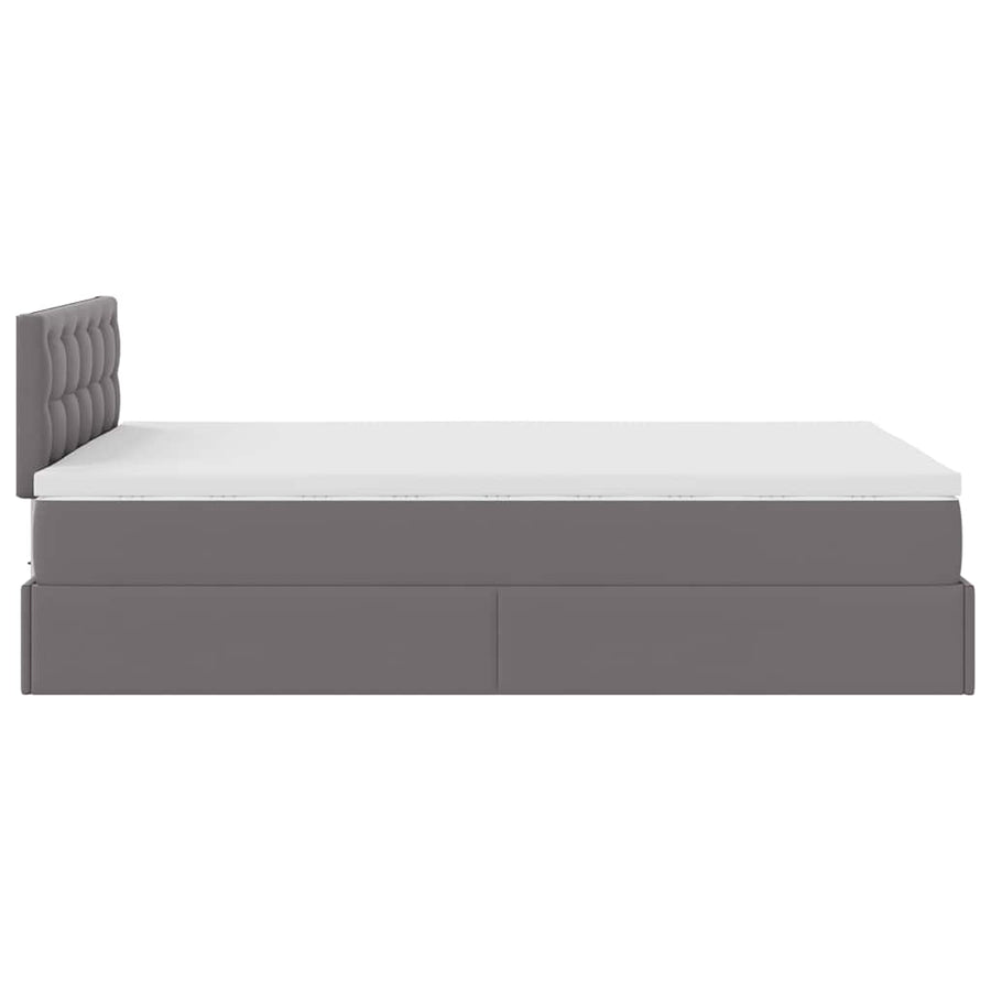 Ottoman bed met matrassen en LED's 120x200cm kunstleer grijs