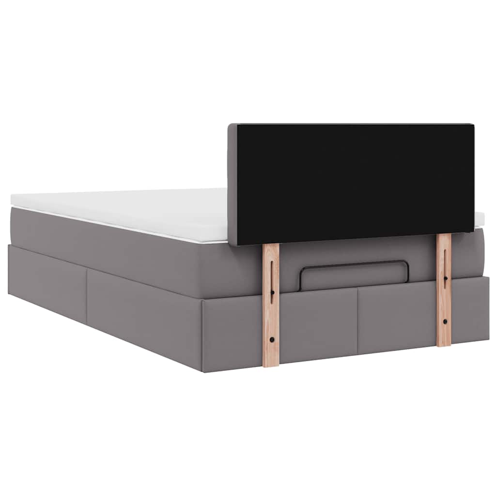 Ottoman bed met matrassen en LED's 120x200cm kunstleer grijs