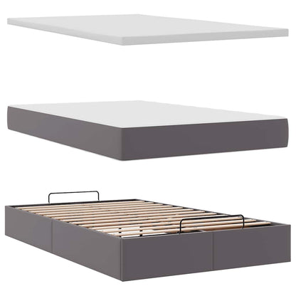 Ottoman bed met matrassen en LED's 120x200cm kunstleer grijs