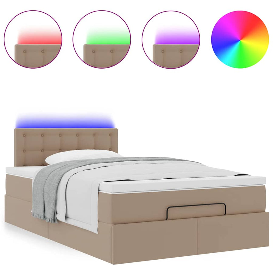 Ottoman bed met matrassen en LED's 120x200cm kunstleer