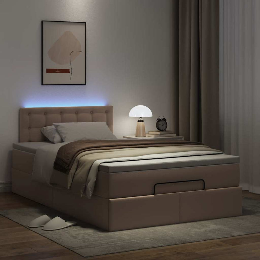 Ottoman bed met matrassen en LED's 120x200cm kunstleer