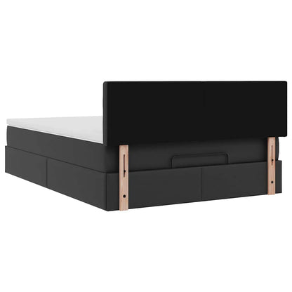 Ottoman bed met matrassen en LED's 140x190cm kunstleer zwart