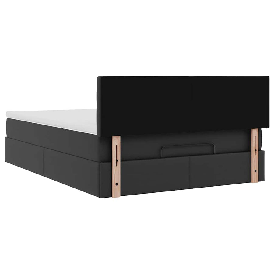 Ottoman bed met matrassen en LED's 140x190cm kunstleer zwart