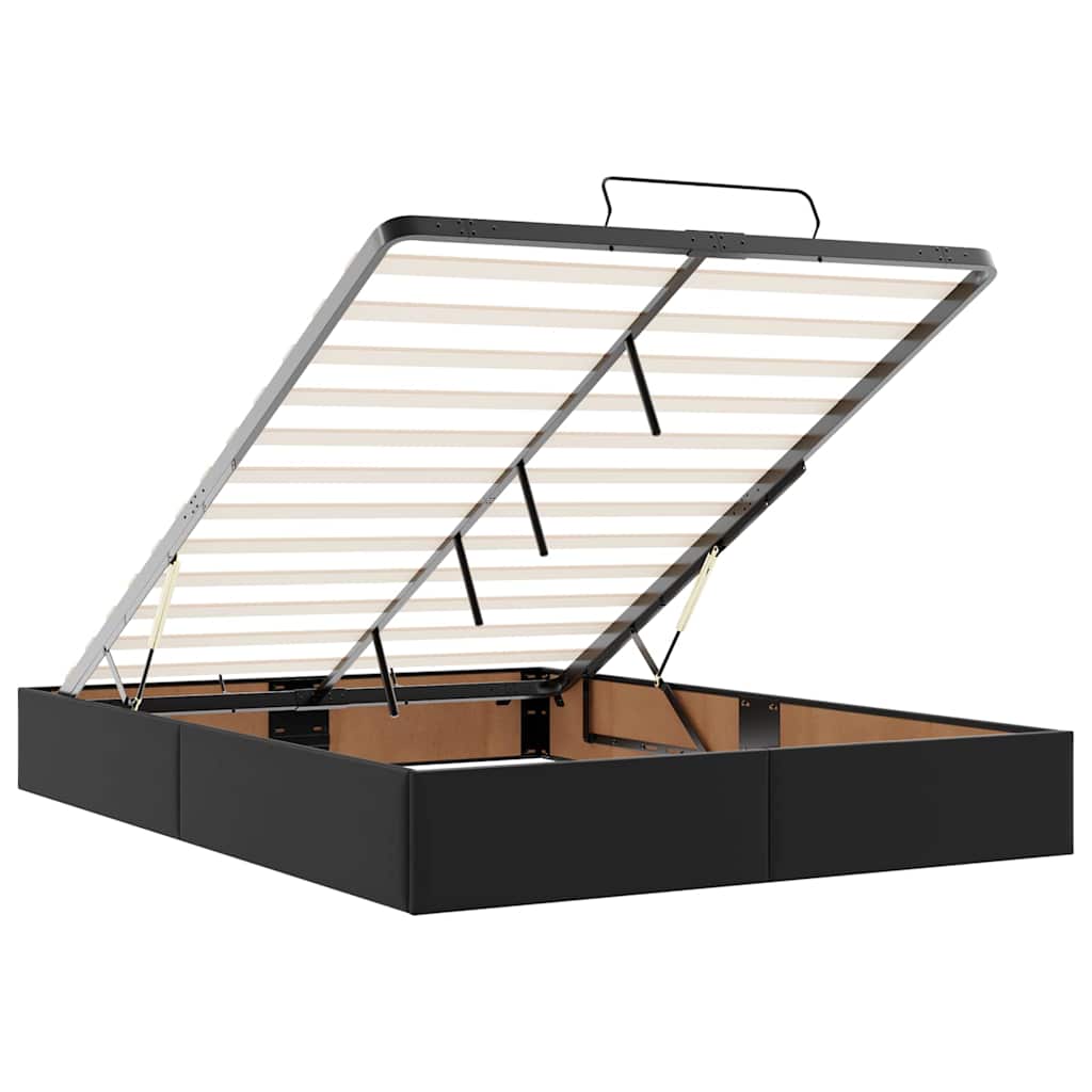 Ottoman bed met matrassen en LED's 140x190cm kunstleer zwart