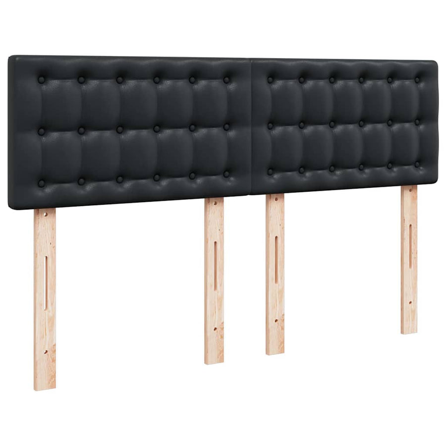 Ottoman bed met matrassen en LED's 140x190cm kunstleer zwart