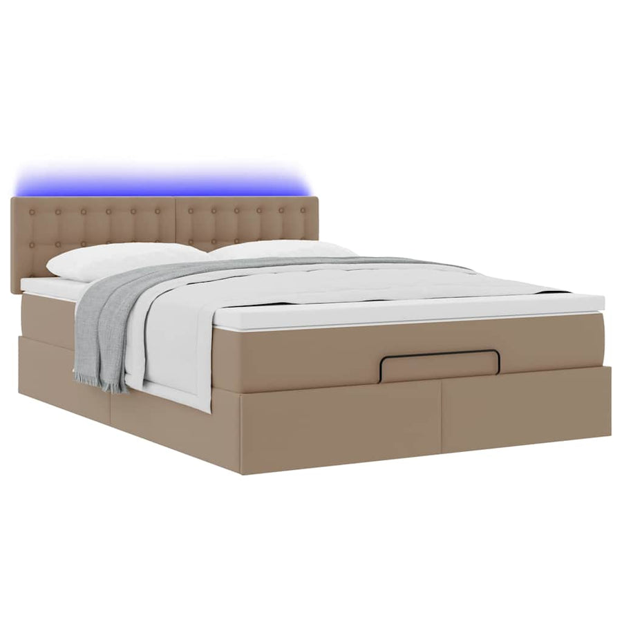 Ottoman bed met matrassen en LED's 140x190cm kunstleer