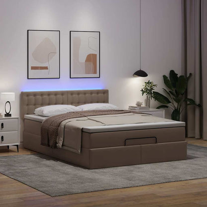 Ottoman bed met matrassen en LED's 140x190cm kunstleer