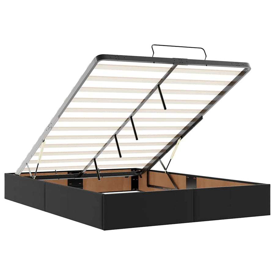 Ottoman bed met matrassen en LED's 140x200cm kunstleer zwart