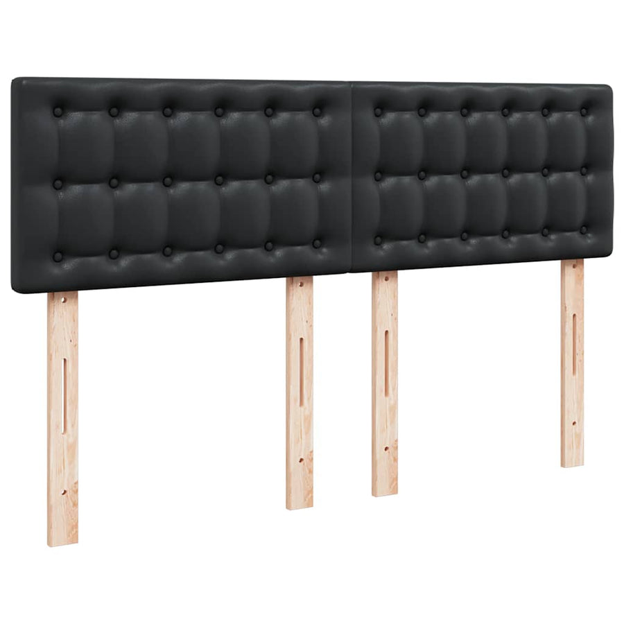 Ottoman bed met matrassen en LED's 140x200cm kunstleer zwart