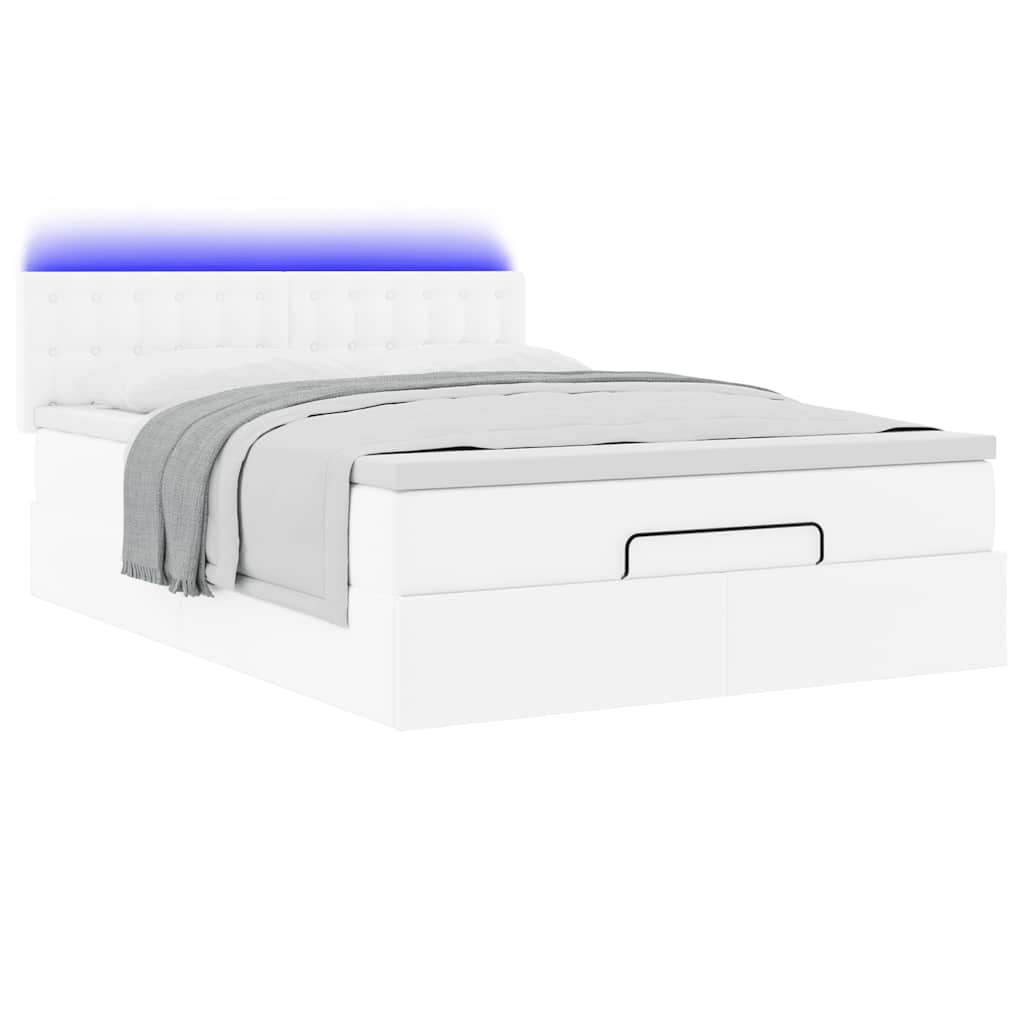 Ottoman bed met matrassen en LED's 140x200cm kunstleer