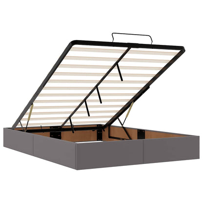 Ottoman bed met matrassen en LED's 140x200cm kunstleer grijs